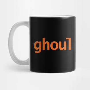 Ghoul Halloween Typography Orange Text Mug